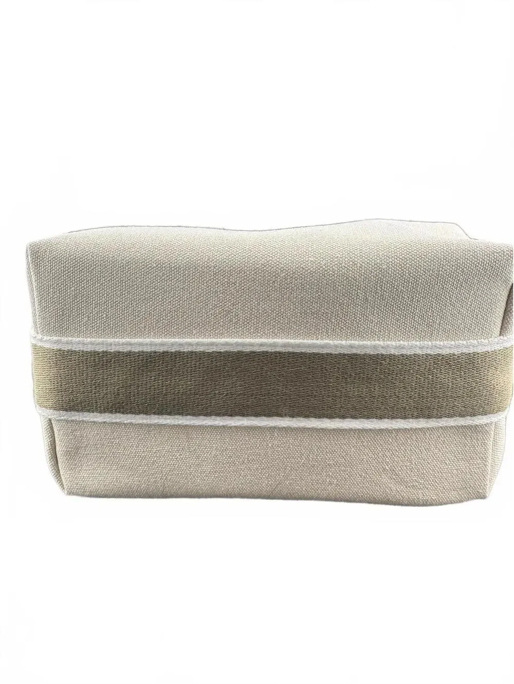 Canvas Cosmetic Bag with Zipper and Snap Closure